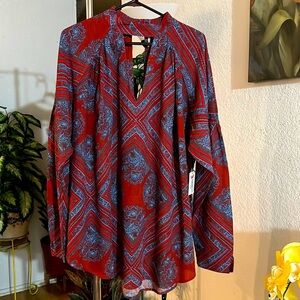 Free People blue/red tops size L